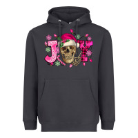 Smoke Pink Christmas Joy skeleton Heavyweight Hoodie - NancyCooperArtShop