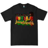 Black Straight outta Juneteenth Premium Tee - RanaPortraitStore