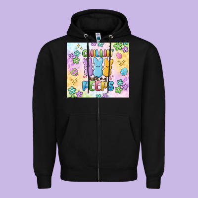 Chillin' With My Peeps Zipper Hoodie Designed By Maliassmallbusiness