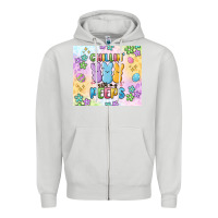 Dove Grey chillin' with my peeps Zipper Hoodie - MaliasSmallBusiness
