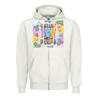 Oatmeal Heather chillin' with my peeps Zipper Hoodie - MaliasSmallBusiness
