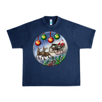 Navy santa claus with deer christmas ornament Urban Heavy Tee - BundleAndBundleShop