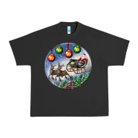Pigment Black santa claus with deer christmas ornament Urban Heavy Tee - BundleAndBundleShop