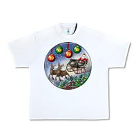 White santa claus with deer christmas ornament Urban Heavy Tee - BundleAndBundleShop