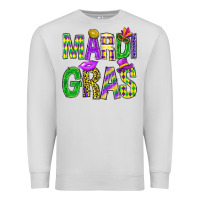 Dove Grey Mardi Gras Carnaval Mask Premium Sweatshirt - BundleAndBundleShop