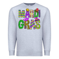 Heather Grey Mardi Gras Carnaval Mask Premium Sweatshirt - BundleAndBundleShop