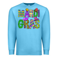 Ocean Blue Mardi Gras Carnaval Mask Premium Sweatshirt - BundleAndBundleShop