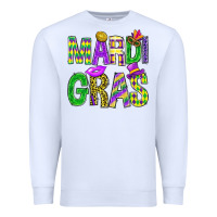 White Mardi Gras Carnaval Mask Premium Sweatshirt - BundleAndBundleShop