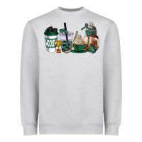 Heather Grey hunter green hockey coffee cups Heavyweight Sweatshirt - AdoDesignShop