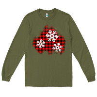 Army Green Christmas snowflakes patch Long Sleeve Tee - AdoDesignShop