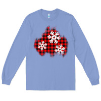 Colony Blue Christmas snowflakes patch Long Sleeve Tee - AdoDesignShop