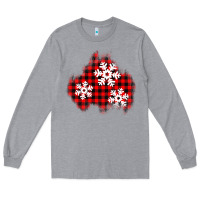 Heather Grey Christmas snowflakes patch Long Sleeve Tee - AdoDesignShop