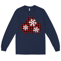 Navy Christmas snowflakes patch Long Sleeve Tee - AdoDesignShop