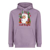 Lavender Stay Merry and bright Christmas with santa Heavyweight Hoodie - NancyCooperArtShop