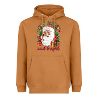 Meerkat Stay Merry and bright Christmas with santa Heavyweight Hoodie - NancyCooperArtShop