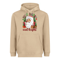 Mushroom Stay Merry and bright Christmas with santa Heavyweight Hoodie - NancyCooperArtShop