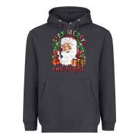 Stay Merry And Bright Christmas With Santa Heavyweight Hoodie | Teevron