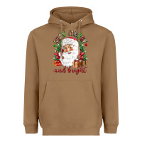 Toasted Coconut Stay Merry and bright Christmas with santa Heavyweight Hoodie - NancyCooperArtShop