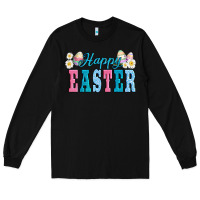 Black happy easter eggs Long Sleeve Tee - AdoDesignShop