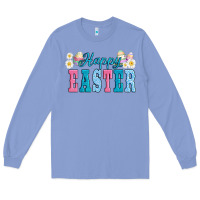 Colony Blue happy easter eggs Long Sleeve Tee - AdoDesignShop