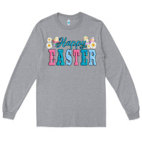 Heather Grey happy easter eggs Long Sleeve Tee - AdoDesignShop
