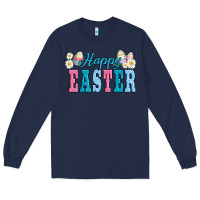 Navy happy easter eggs Long Sleeve Tee - AdoDesignShop