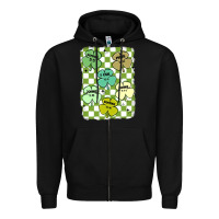 Black shamrock religious Zipper Hoodie - MaliasSmallBusiness