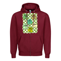 Burgundy shamrock religious Zipper Hoodie - MaliasSmallBusiness