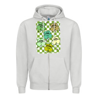 Dove Grey shamrock religious Zipper Hoodie - MaliasSmallBusiness
