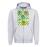 Heather Grey shamrock religious Zipper Hoodie - MaliasSmallBusiness