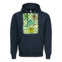 Navy shamrock religious Zipper Hoodie - MaliasSmallBusiness