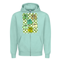 Seafoam shamrock religious Zipper Hoodie - MaliasSmallBusiness