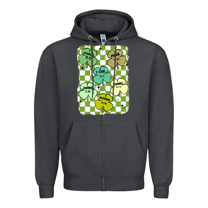 Shamrock Religious Zipper Hoodie by MaliasSmallBusiness | Teevron