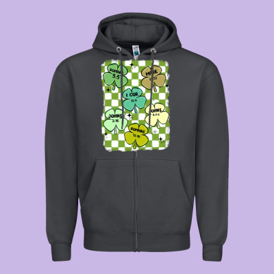 Shamrock Religious Zipper Hoodie Designed By Maliassmallbusiness