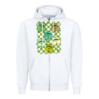 White shamrock religious Zipper Hoodie - MaliasSmallBusiness