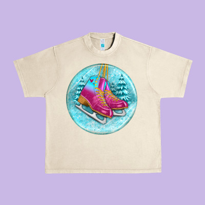 Ice Skate Christmas Ornament Urban Heavy Tee Designed By Bundleandbundleshop