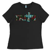 Black faith christmas cross Ladies Tee - AdoDesignShop