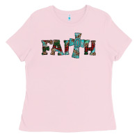 Bubblegum Pink faith christmas cross Ladies Tee - AdoDesignShop