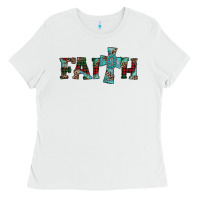 White faith christmas cross Ladies Tee - AdoDesignShop