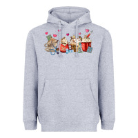 Heather Grey Nurse Coffee Cups Heavyweight Hoodie - MaliasSmallBusiness