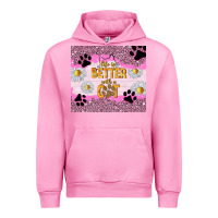 Fuchsia Pink life is better with a cat Urban Hoodie - TumblerDesignByShophia
