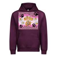 Mauve Wine life is better with a cat Urban Hoodie - TumblerDesignByShophia