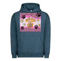 Pigment Midnight Navy life is better with a cat Urban Hoodie - TumblerDesignByShophia