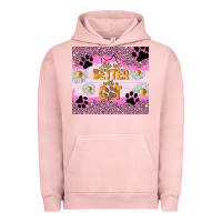 Pigment Salmon life is better with a cat Urban Hoodie - TumblerDesignByShophia