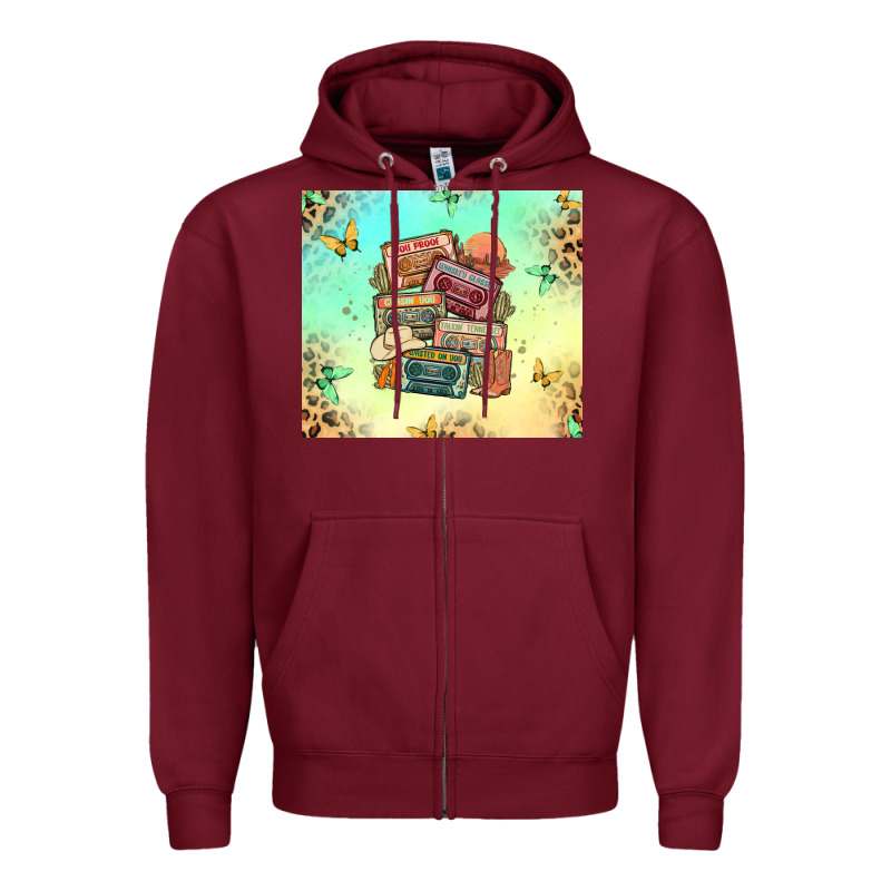 Country Cassette Tapes Zipper Hoodie by MaliasSmallBusiness | Teevron