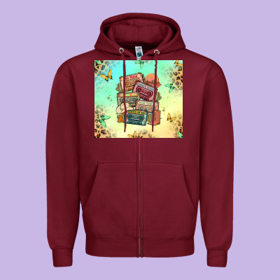 Country Cassette Tapes Zipper Hoodie Designed By Maliassmallbusiness