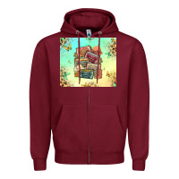 Burgundy country cassette tapes Zipper Hoodie - MaliasSmallBusiness