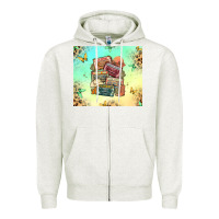 Oatmeal Heather country cassette tapes Zipper Hoodie - MaliasSmallBusiness