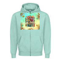 Seafoam country cassette tapes Zipper Hoodie - MaliasSmallBusiness