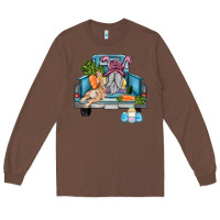 Chestnut easter truck with gnome and rabbit Long Sleeve Tee - AdoDesignShop